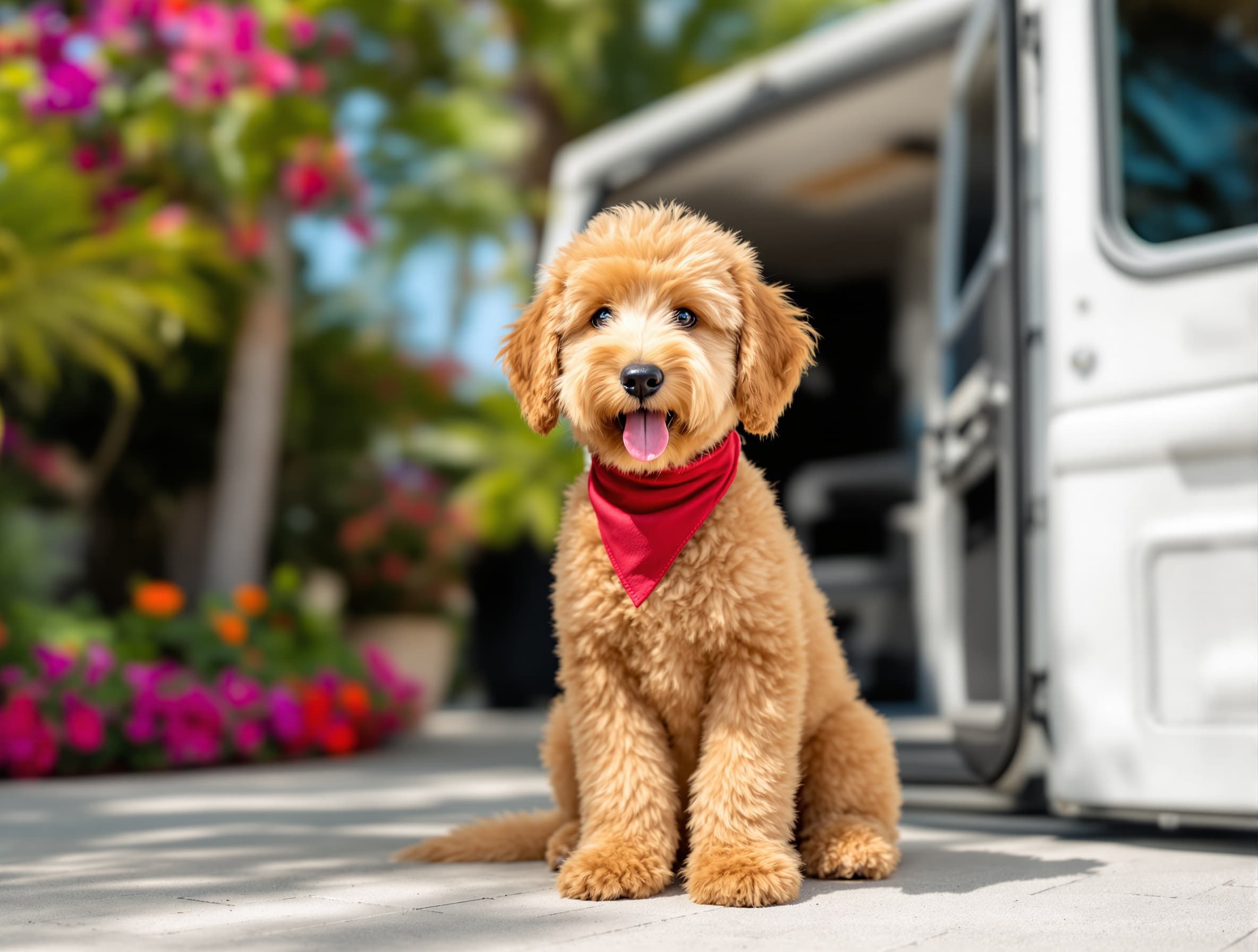 Happy dog after grooming