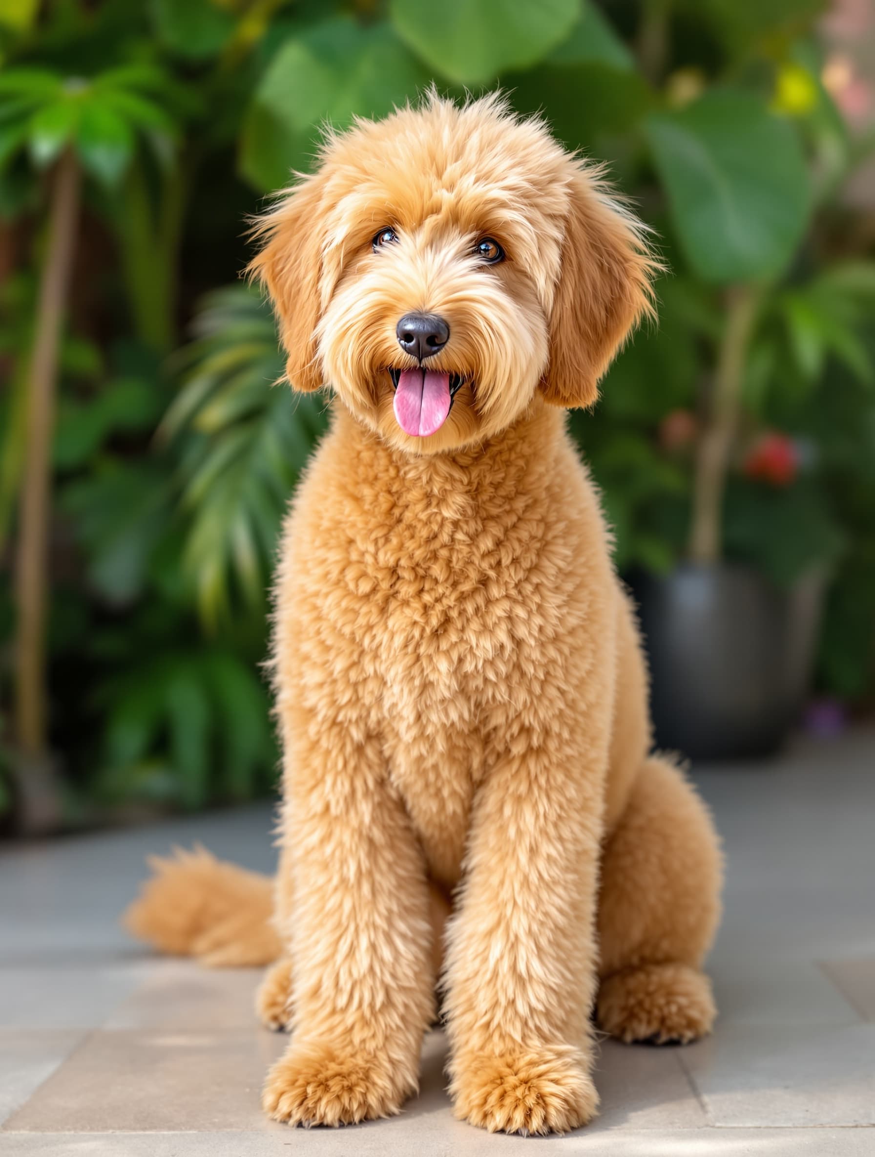 Luxury breed styling — Goldendoodle, breed-specific cut, Wellington estate